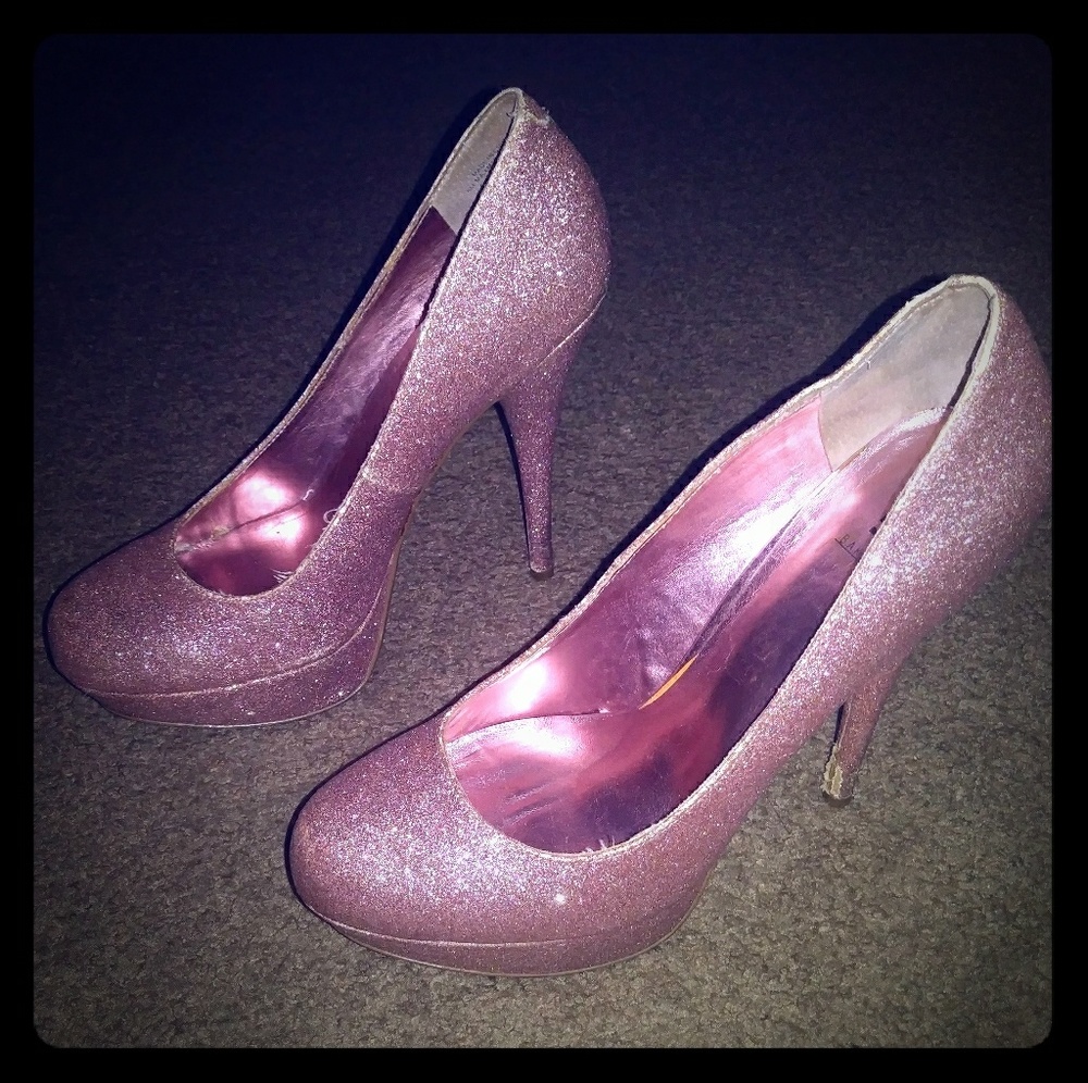Gorgeous Bakers Pink Glitter Heels